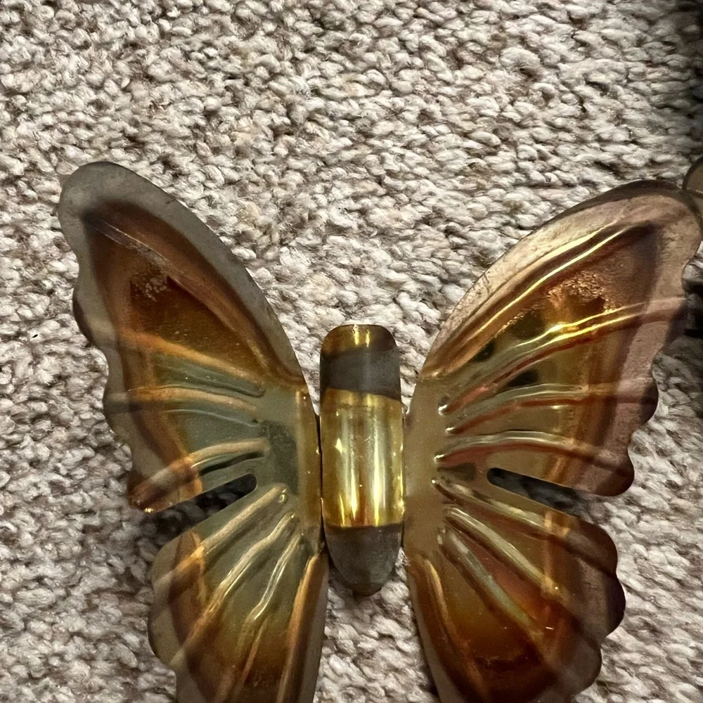 Vintage brass Butterfly Wall Decor Set